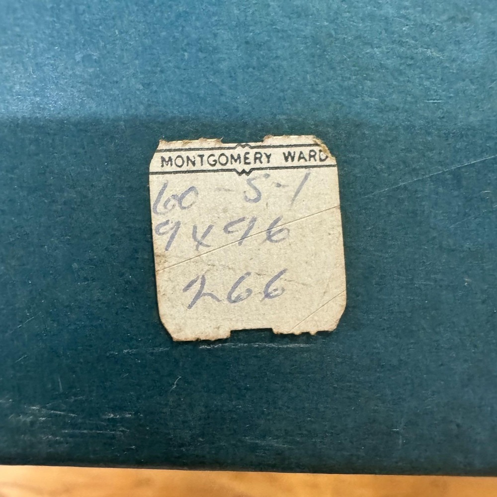 Vintage 50 Star American Flag w/ Original Box Blue Wood Pole Montgomery Ward 3x5 - Picture 10 of 15